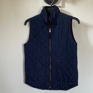 J.Crew Mercantile Quilted Navy Puffer Vest XS Classic Zip Front Fall Layer
